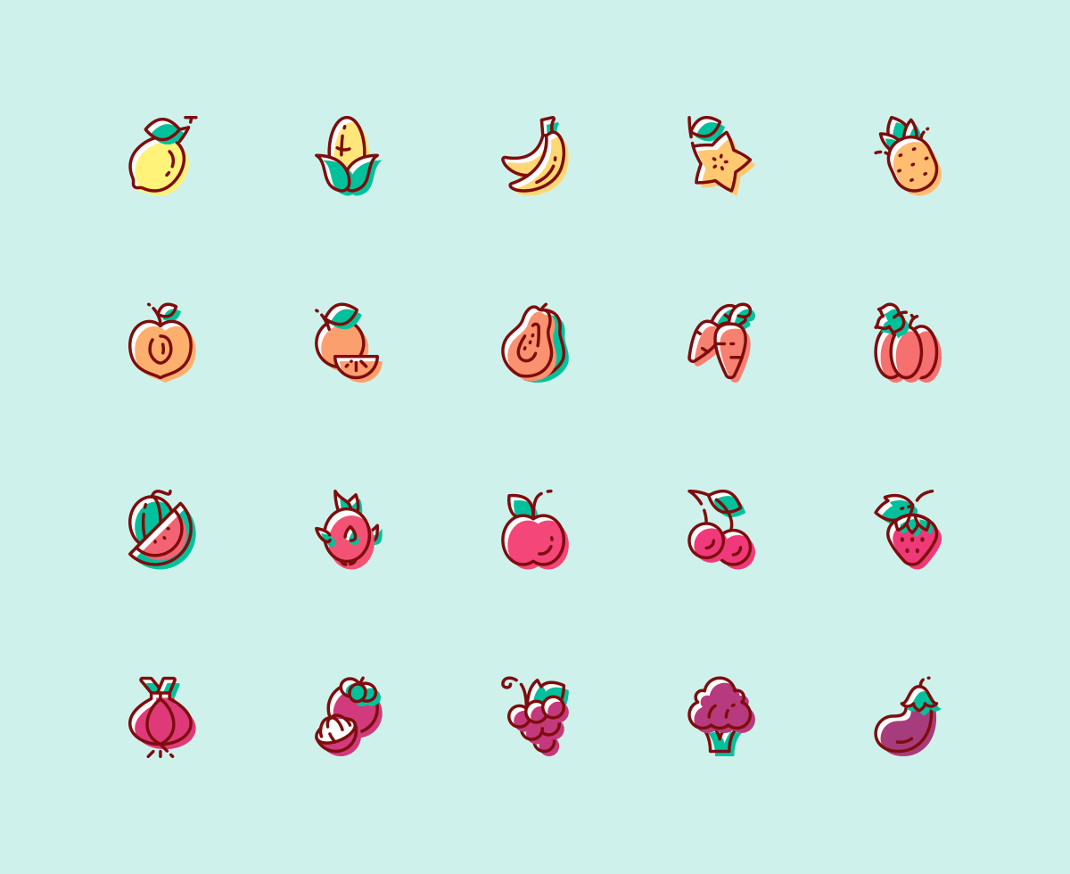 Fruit & Vegetable Icons
