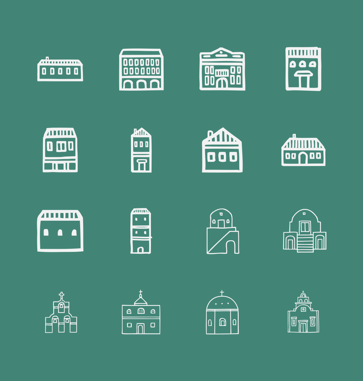 Handmade Mediterranean Village Icons