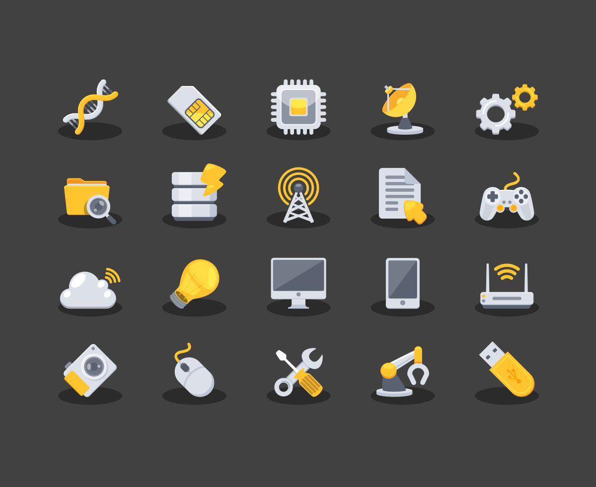 Yellow Techno Icons