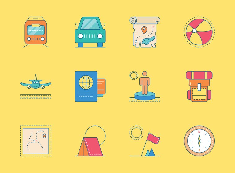 30 Travel Icons