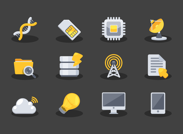 Yellow Techno Icons